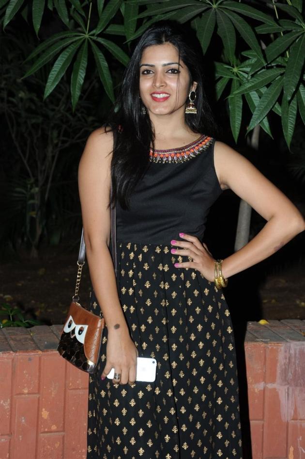 Beautiful Telugu Actress Pavani Gangireddy Long Hair Pics In Sleeveless Black Dress