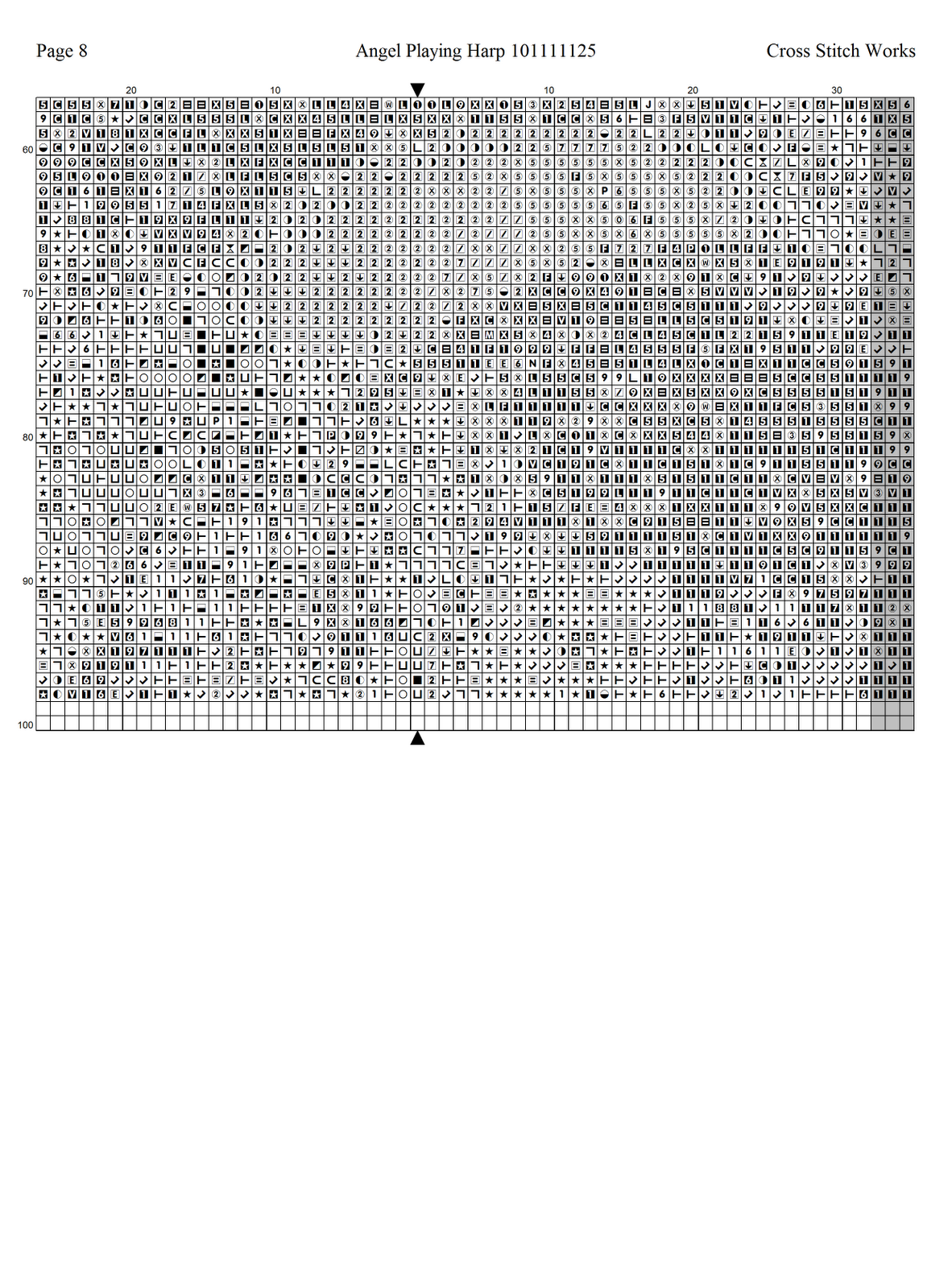 Cross Stitch Works Angel Playing Harp 101111125 Free Cross Stitch Pattern