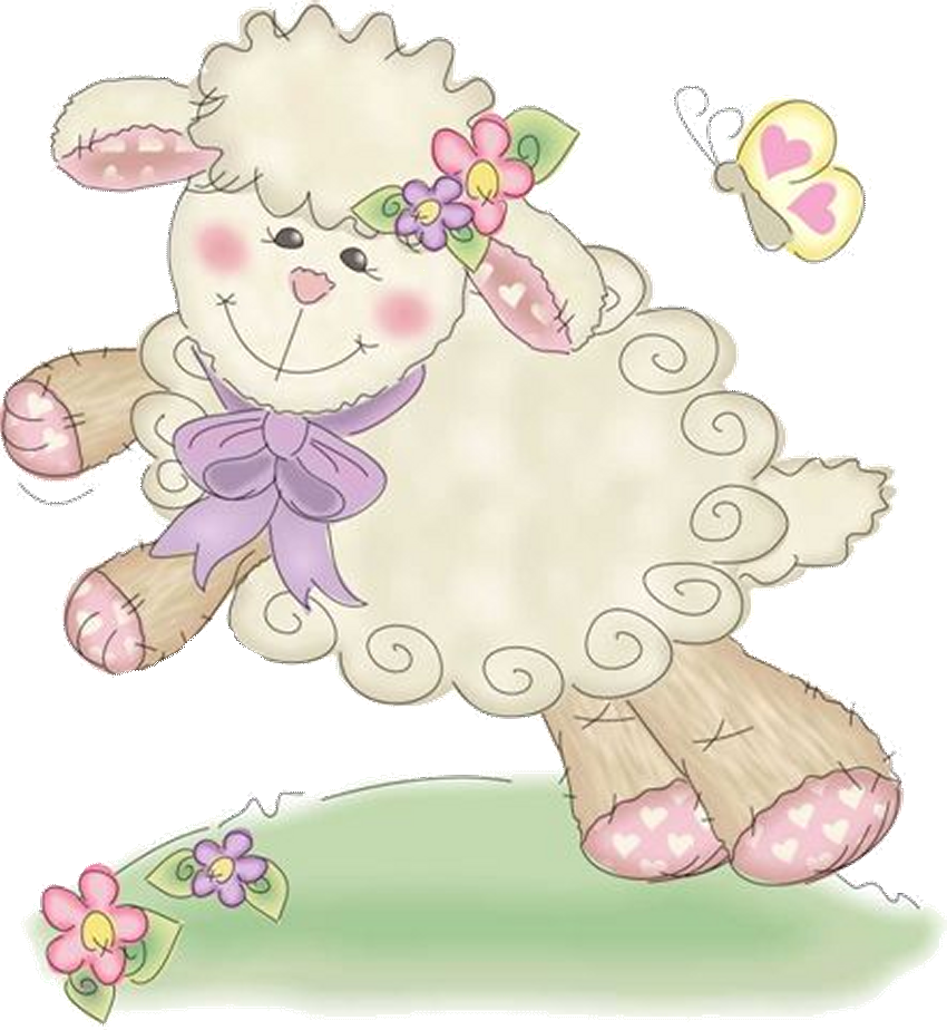 Little Sheep in Pink Free Printable Image. 