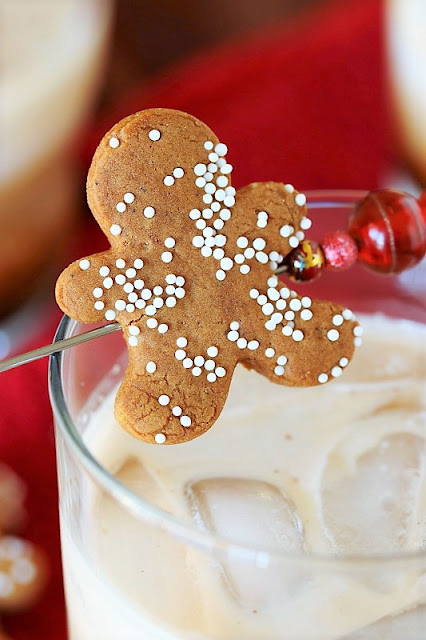 Gingerbread White Russian garnished with a mini gingerbread cookie image