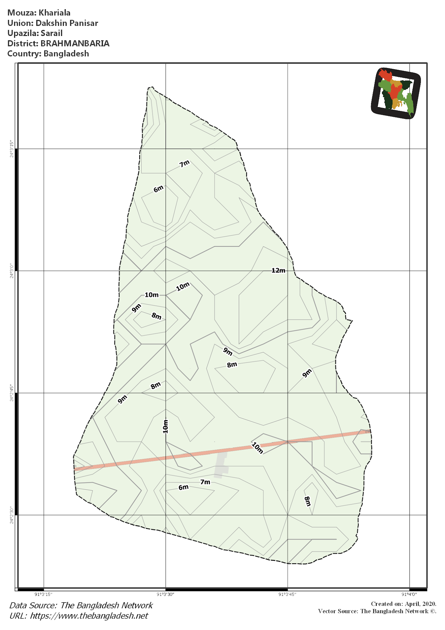 Map of Khariala Mouza of Sarail Upazila, BRAHMANBARIA Map of Khariala Mouza of Sarail Upazila, BRAHMANBARIA, Bangladesh.
