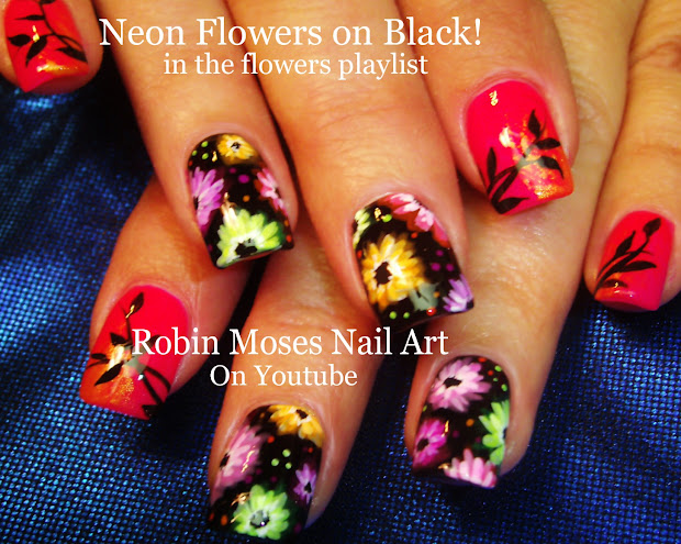 robin moses nail art neon flower