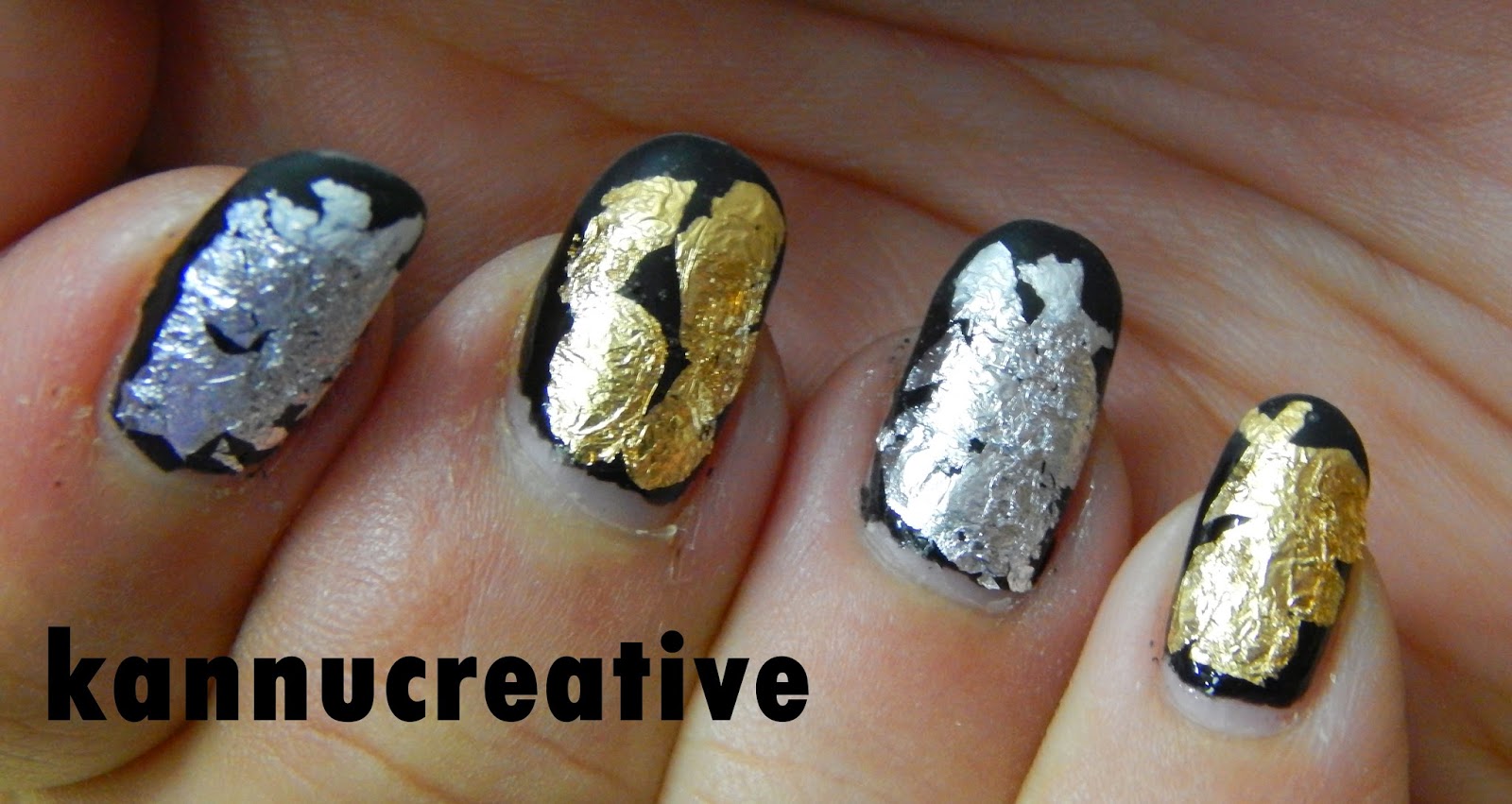 Simple Foil Nail Art Design & Tutorial Nail Art for beginners