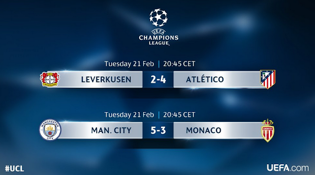 Liga Champions: Manchester City Bekuk Monaco Dengan Skor 5-3, Rabu 22 Feb 2017 Liga Champions: Manchester City Bekuk Monaco Dengan Skor 5-3, Rabu 22 Feb 2017