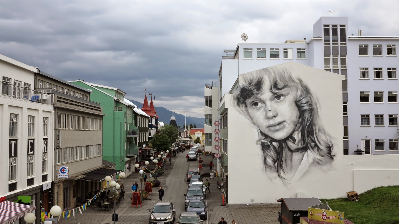 After a few days of work, Guido Van Helten just wrapped up this new piece for the Akureyrarvaka culture festival 2014 on the streets of Akureyri in Iceland.