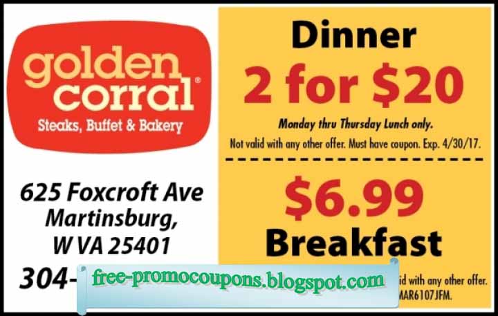 Printable Coupons 2021: Golden Corral Coupons