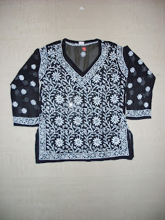 Black Georgette Short Kurti Georgette Short Kurti