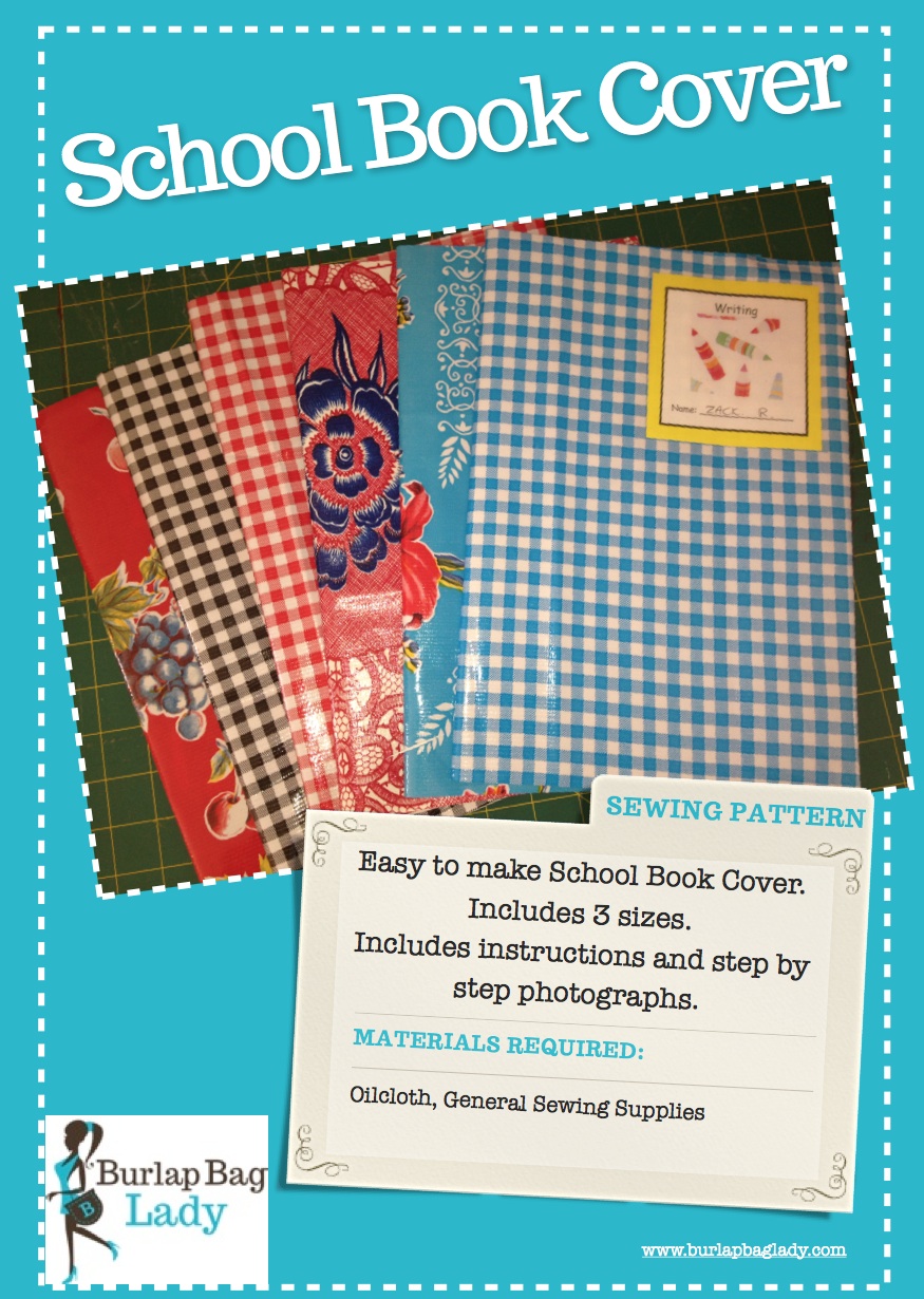 Burlap Bag Lady New Pattern Release Luggage Tags, School Book Covers