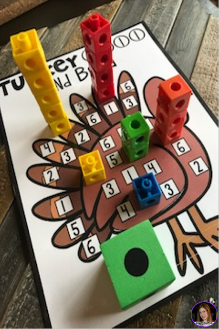 Turkey and Thanksgiving (November) Math and Literacy Centers for Preschool are full of fun hands-on centers that will help build writing (fine-motor) and math and literacy skills.