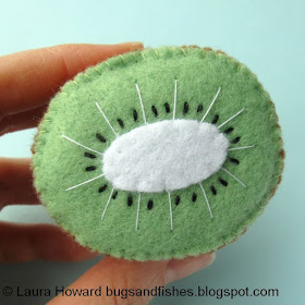 Bugs and Fishes by Lupin: Sew Some Felt Fruit! Kiwi Fruit Tutorial