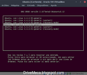 Eligiendo un kernel linux en grub ubuntu
