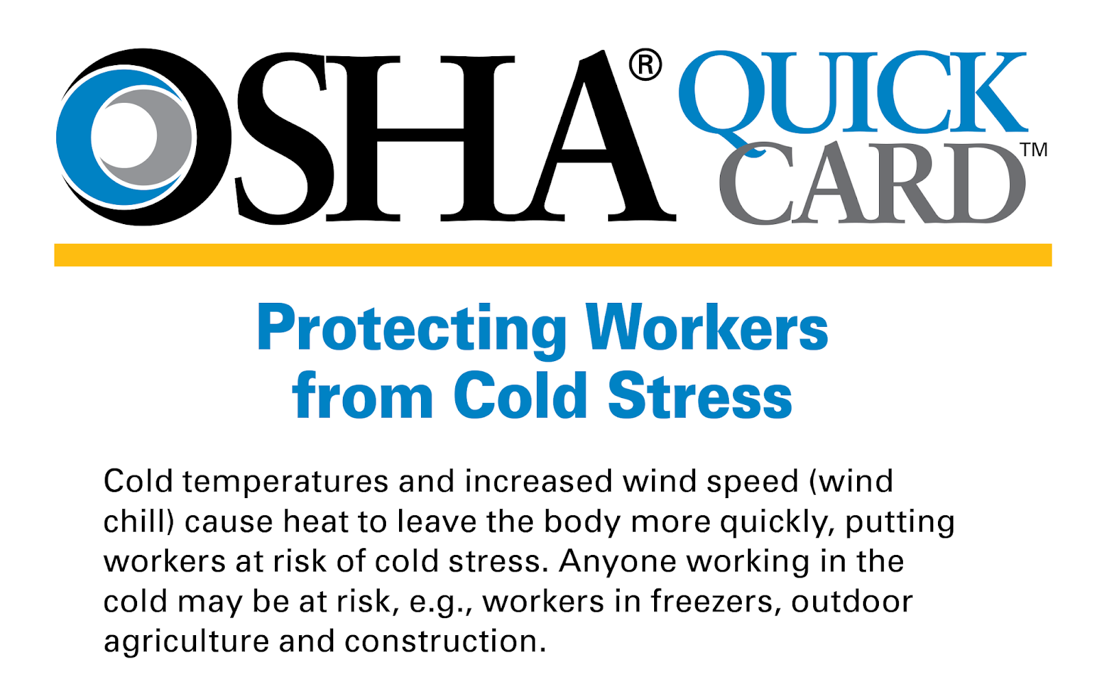 Residential Construction Employers Council Cold Stress On the job Tool Box Talks