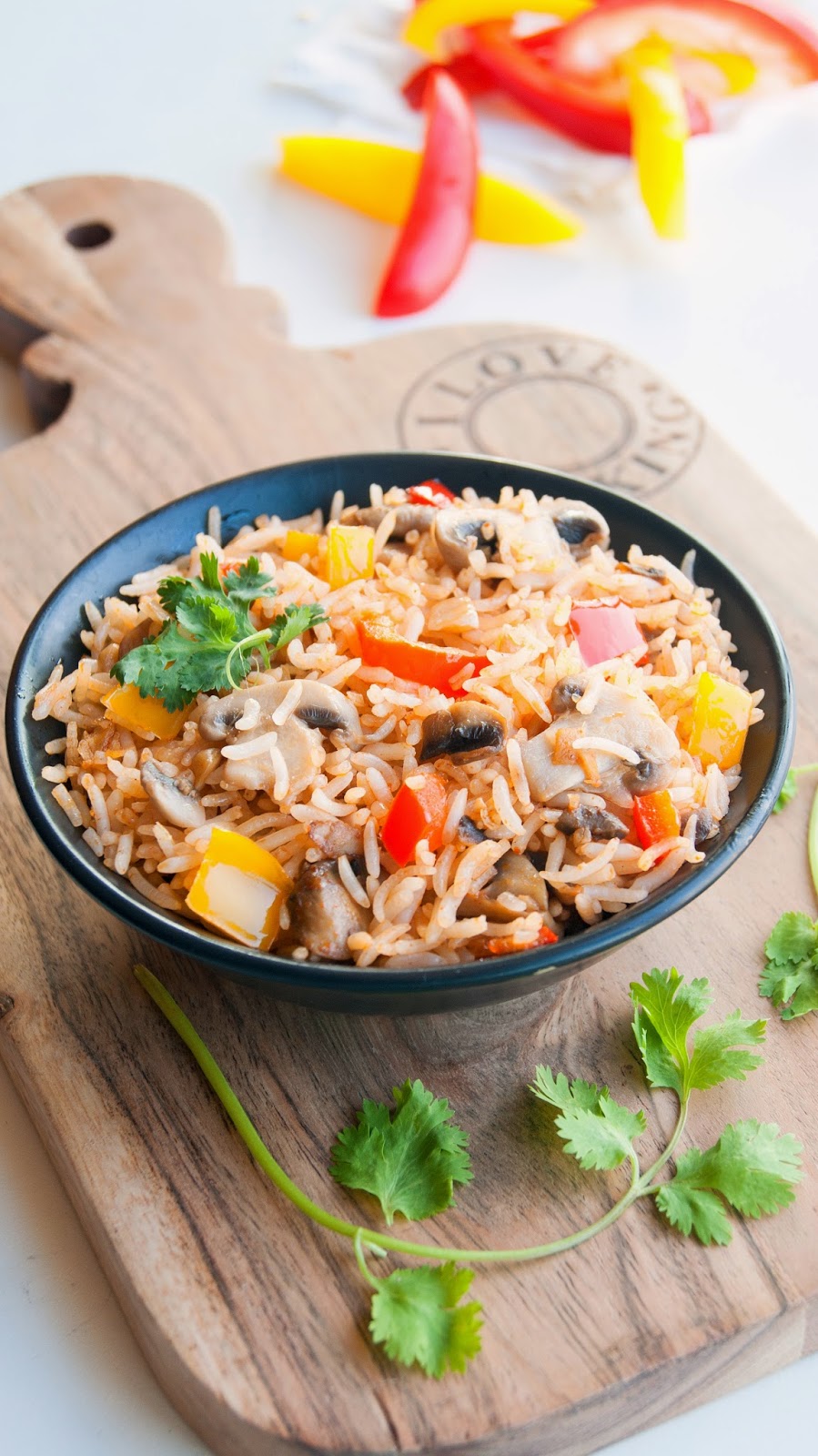 Always Hungry Mushroom and bell peppers fried rice