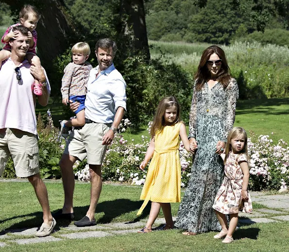 Danish Royal Family  posed for the media at the annual photo session at Grasten Slot. Queen Margrethe II, Prince Consort Henrik, Crown Princess Mary, Prince Felix, Crown Prince Frederick, Prince Christian, Prince Nikolai, Prince Joachim, Princess Marie, Princess Isabella and Prince Henrik