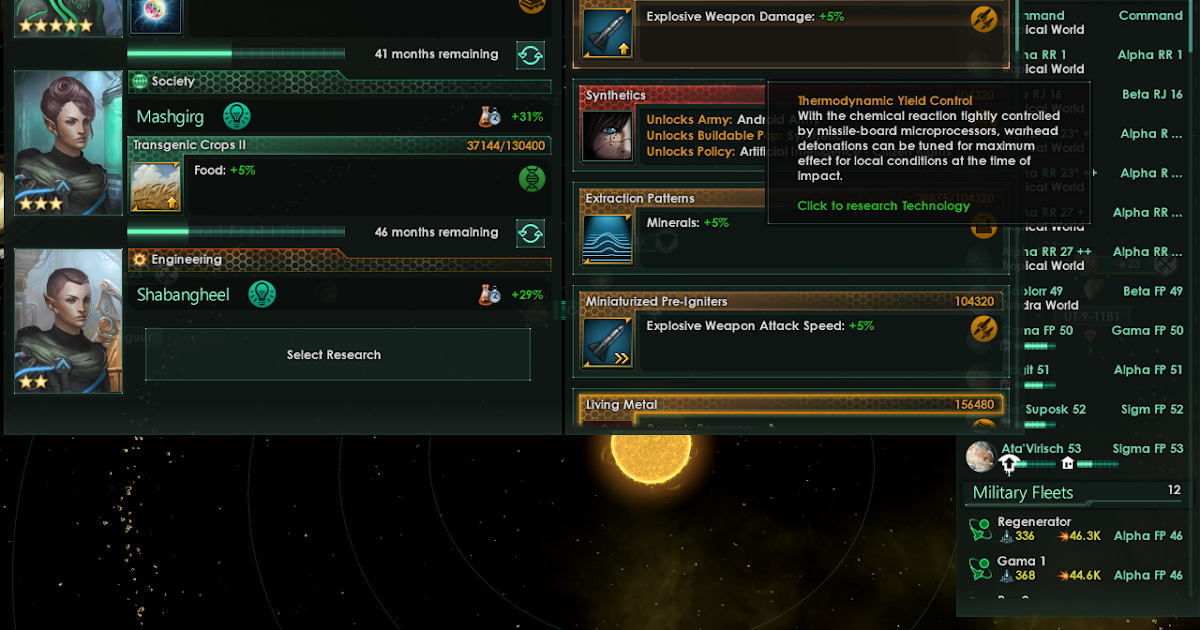 Research and Technologies Stellaris Screenshot.