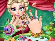 Frozen Elsa Christmas Manicure