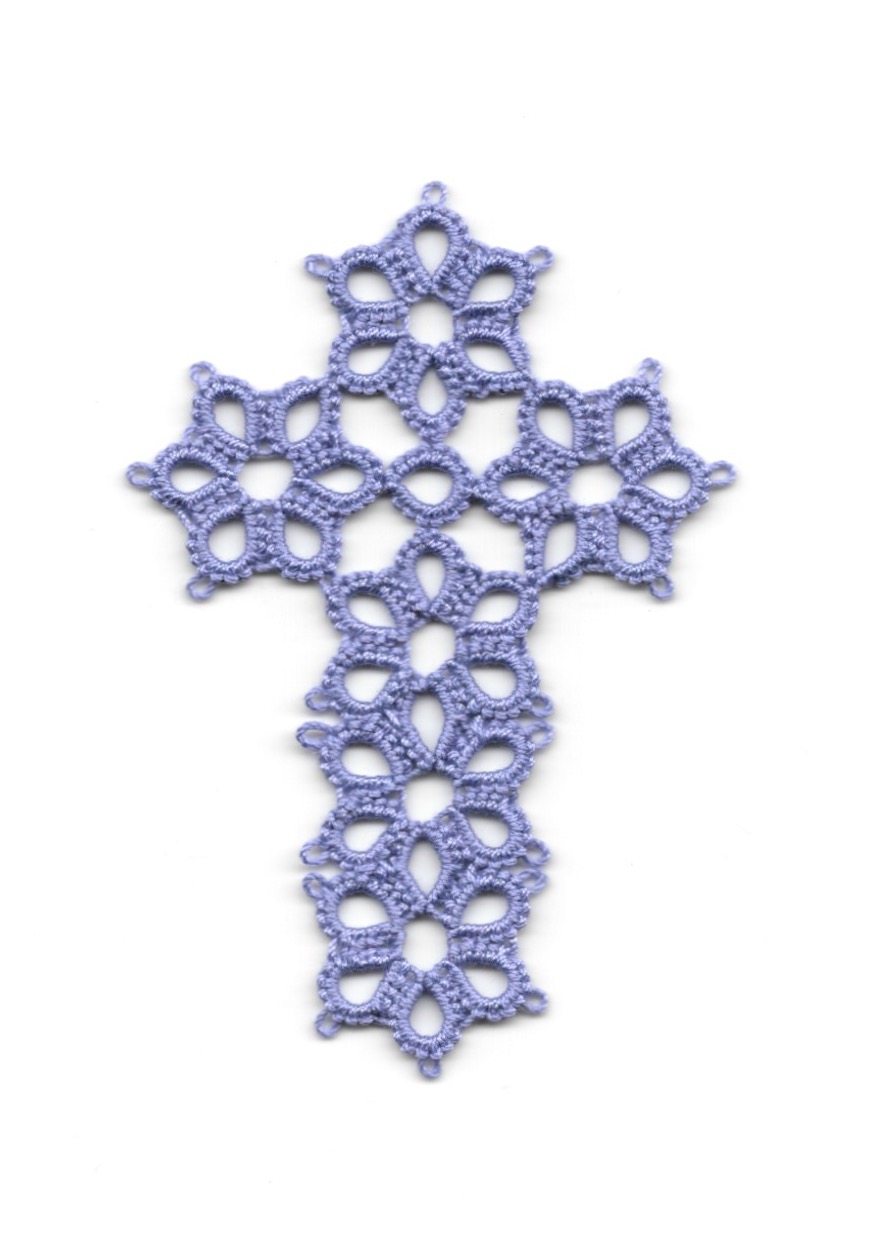 Tatting by the Bay Small Floral Cross