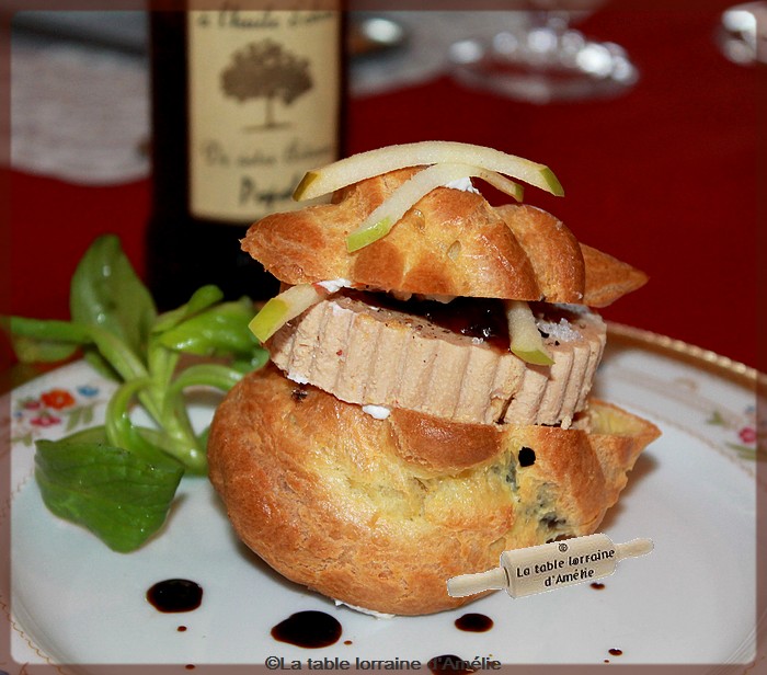 LA TABLE LORRAINE D'AMELIE Choux au foie gras et confit de figue et