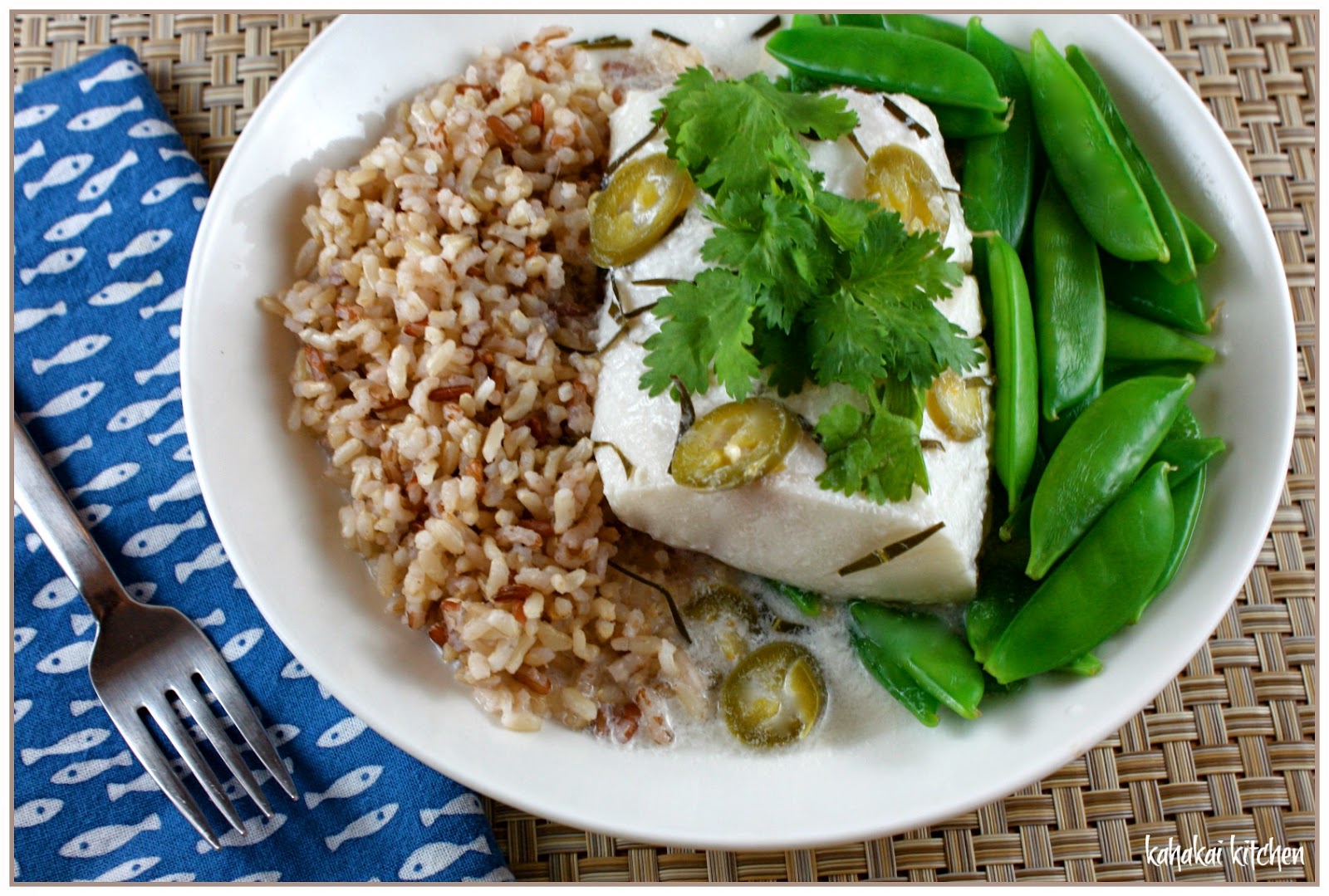 Kahakai Kitchen: Lime and Coconut Poached Fish with 'Volcano' Rice ...
