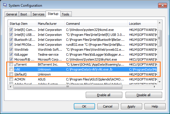 System Configuration utility-to remove pop-ups generating adware System Configuration utility-to remove pop-ups generating adware