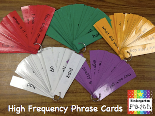Kindergarten Faith: Phrase Cards - High Frequency Words & Fluency
