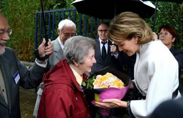 Queen Mathilde of Belgium visited the adapted work company Le Perron in Liege