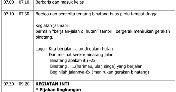 Rpph Tema Binatang Bersayap Jejak Belajar