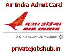 Air India Admit Card Air India Admit Card