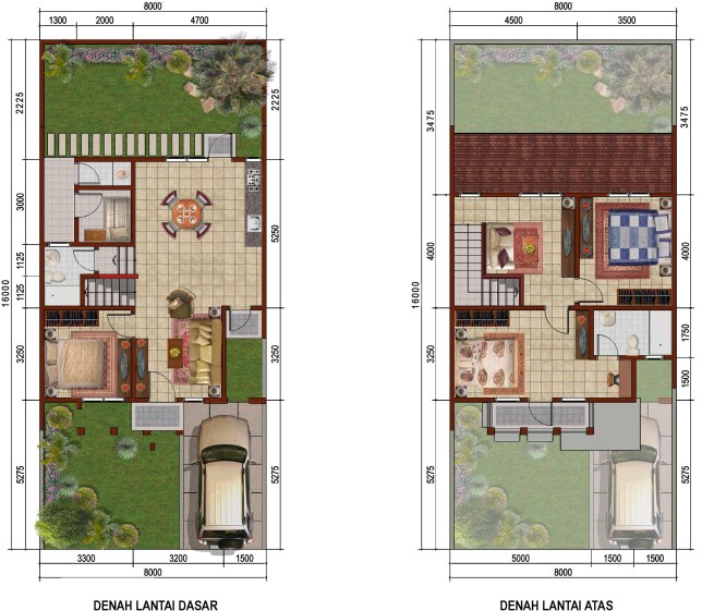 Denah Rumah Mungil Minimalis 2 Lantai images