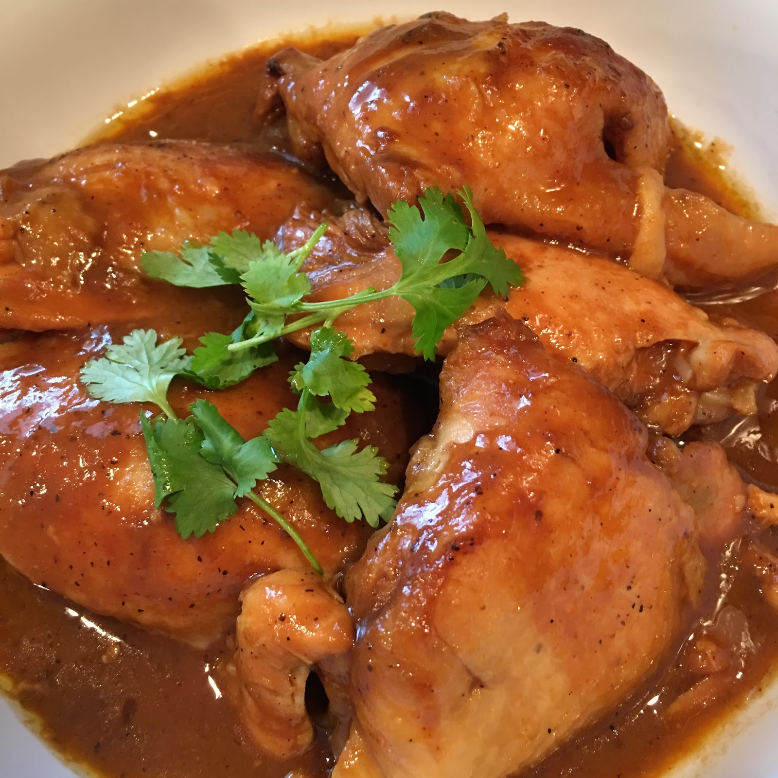 Lulu Cooks and Tells Slow Cooker Barbecue Mango Chicken Thighs