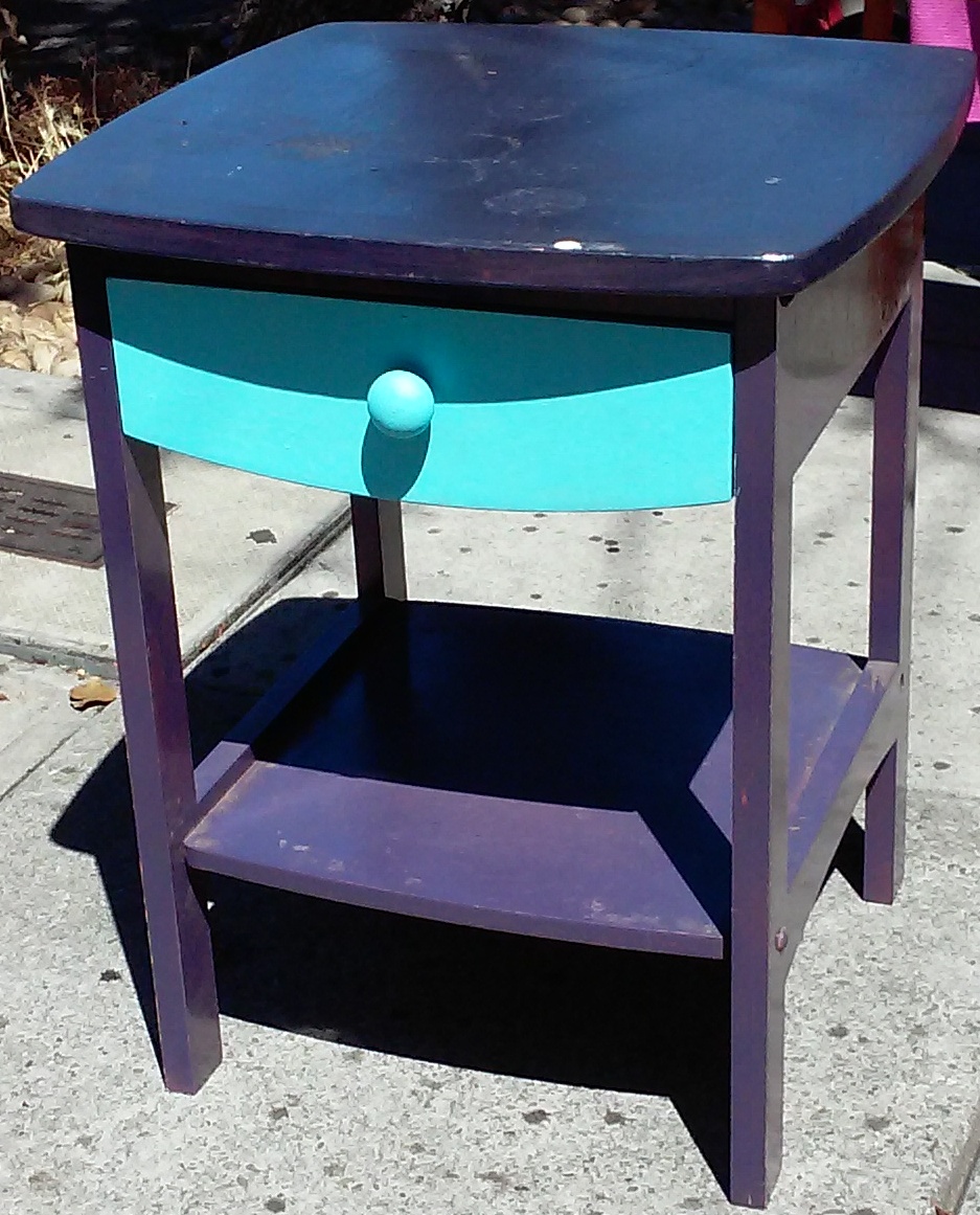 UHURU FURNITURE & COLLECTIBLES SOLD Purple and Blue Nightstand 20