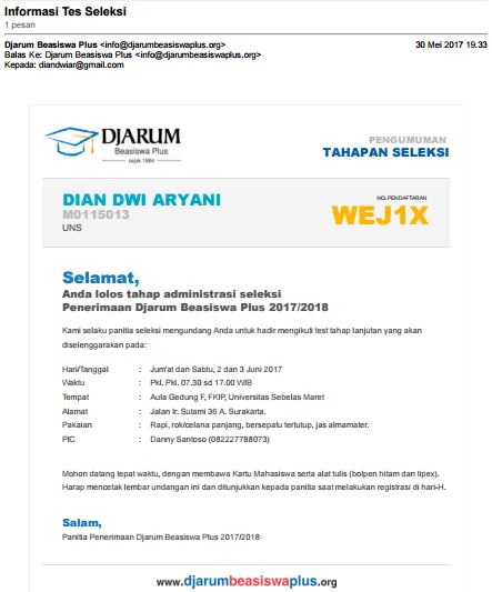 Soal Tes Beasiswa Djarum Goreng