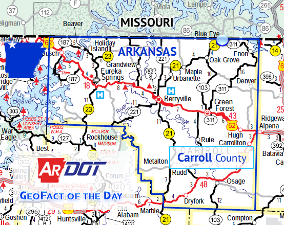 Locator map of Blue Eye, Arkansas Locator map of Blue Eye, Arkansas