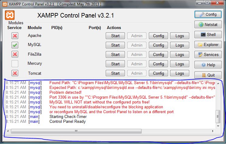 MyPC-Cabinet: How to configure xampp with already Installed MySQL server