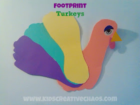 Paper Footprint Art Turkey Thanksgiving