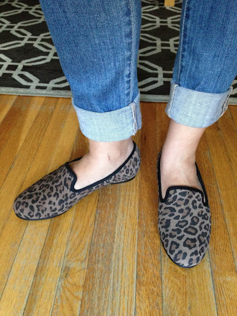 leopard print smoking flats