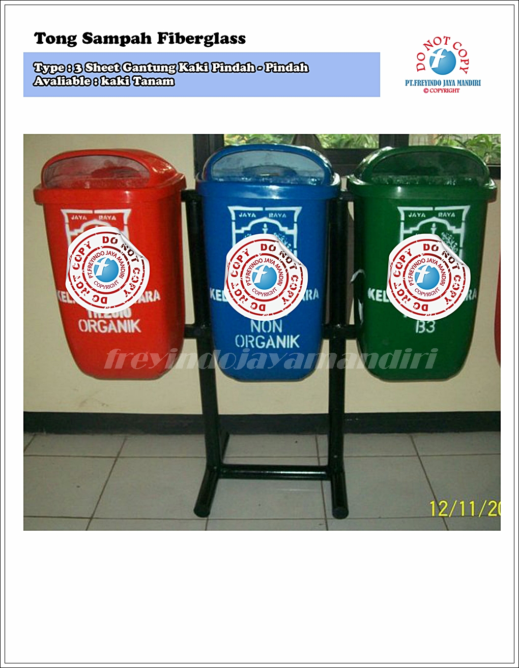 Tong Sampah Fiberglass / Tong Sampah Fiber Tong Sampah Fiber Oval