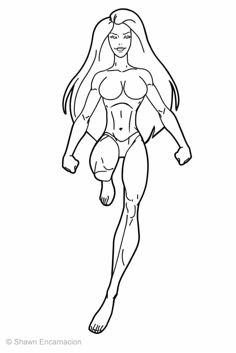 female superhero coloring pages - photo #13