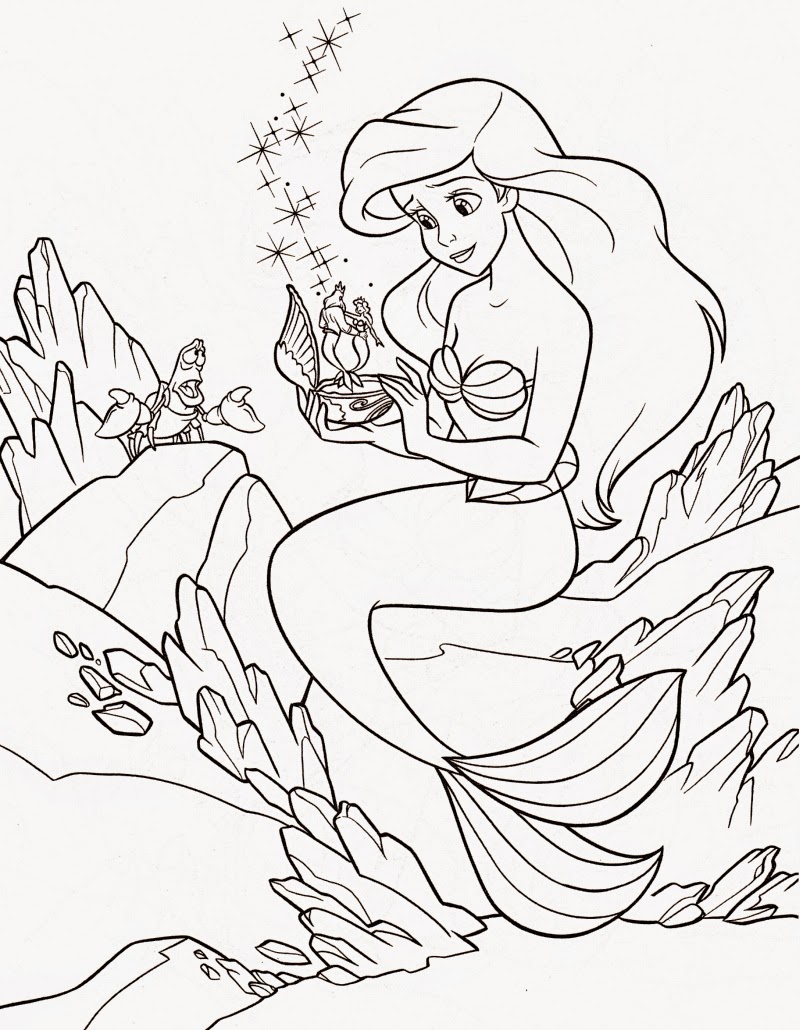 Coloring Pages Ariel the Little Mermaid Free Printable