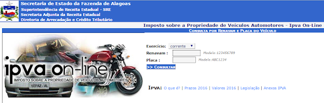 Consulta IPVA detran alagoas