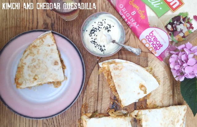 Kimchi and Cheddar Quesadilla Recipe Kimchi and Cheddar Quesadilla Recipe