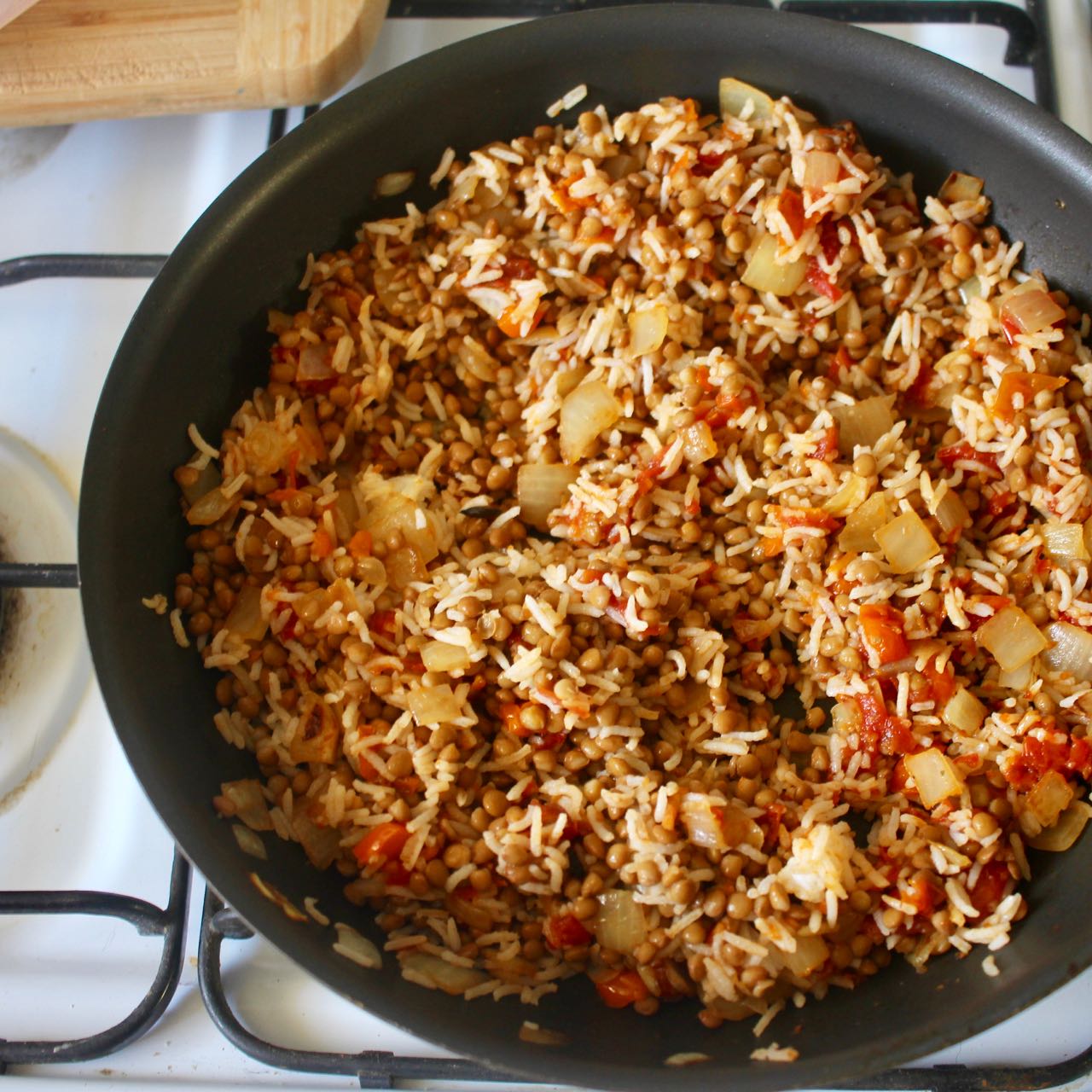Green Gourmet Giraffe Lentil, tomato and rice dish