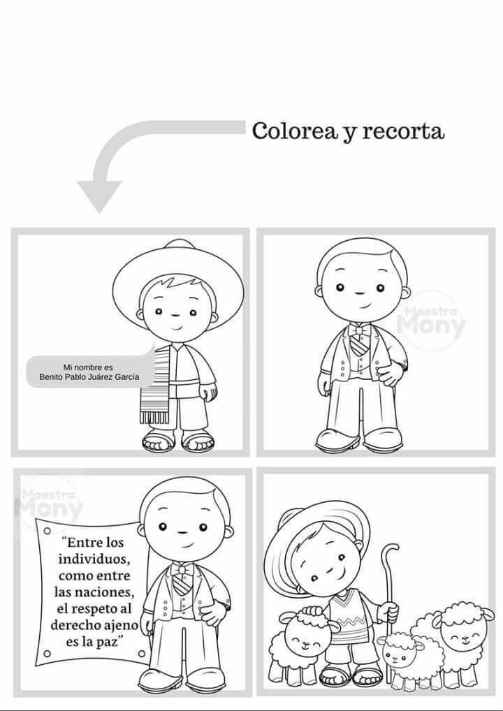  Jugar y Colorear  Dibujos para colorear de Benito Juárez