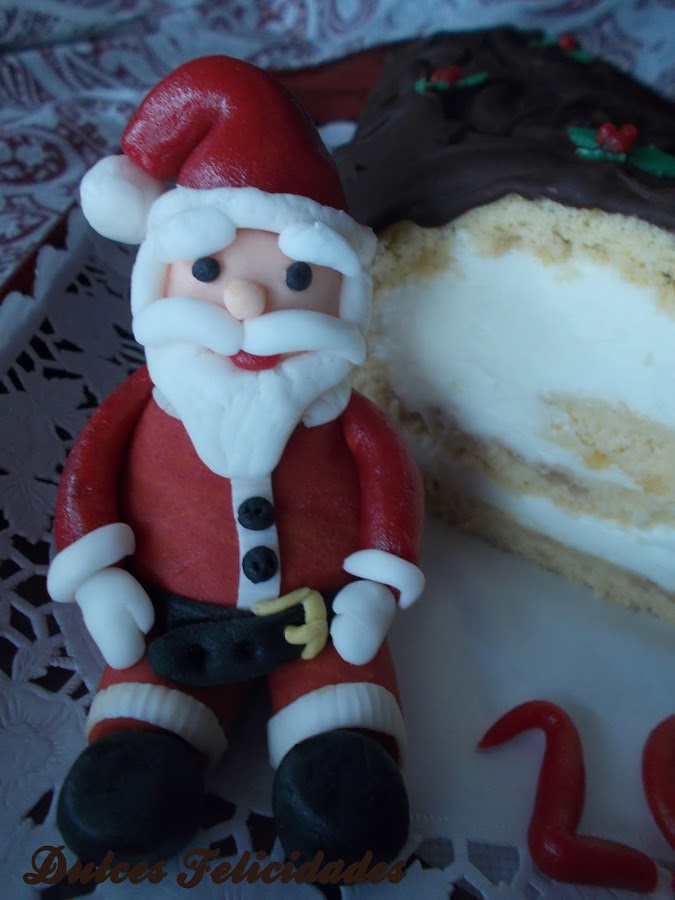 Papá Noel. Tronco de navidad