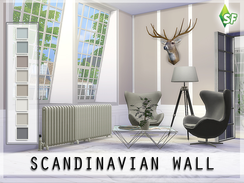 Sims 4 CC's The Best Scandinavian Wall Set by SimFabulous