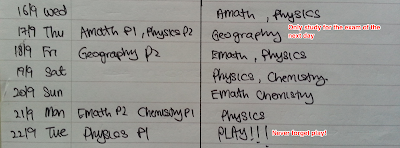 exam timetable planning