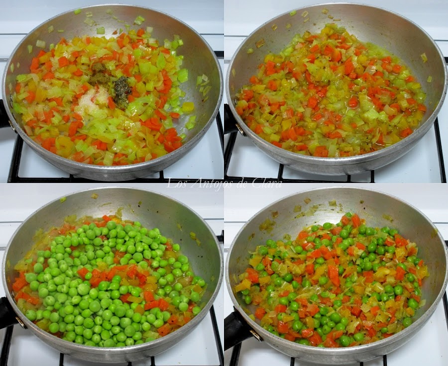 Arvejas frescas con verduras