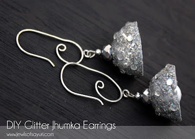 DIY Glitter Jhumka Earrings Tutorial