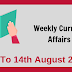Weekly Current Affairs 8th To 14th August 2019