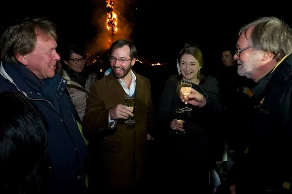 Hereditary Grand Duke Guillaume and Hereditary Grand Duchess Stéphanie of Luxembourg participated in the annual traditional ceremony of Buergbrennen